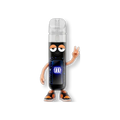 Figura coleccionable naranja de Flavor VIP con diseño de personaje animado, ojos expresivos y zapatillas deportivas
