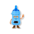 Figura coleccionable naranja Flavor VIP con diseño de personaje animado haciendo el signo de la paz y zapatillas
