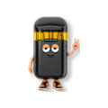 Figura coleccionable naranja de Flavor VIP con diseño de personaje tipo cápsula, ojos expresivos y zapatillas deportivas
