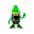 Figura coleccionable naranja Flavor VIP Packman 2K con diseño de personaje y zapatillas deportivas
